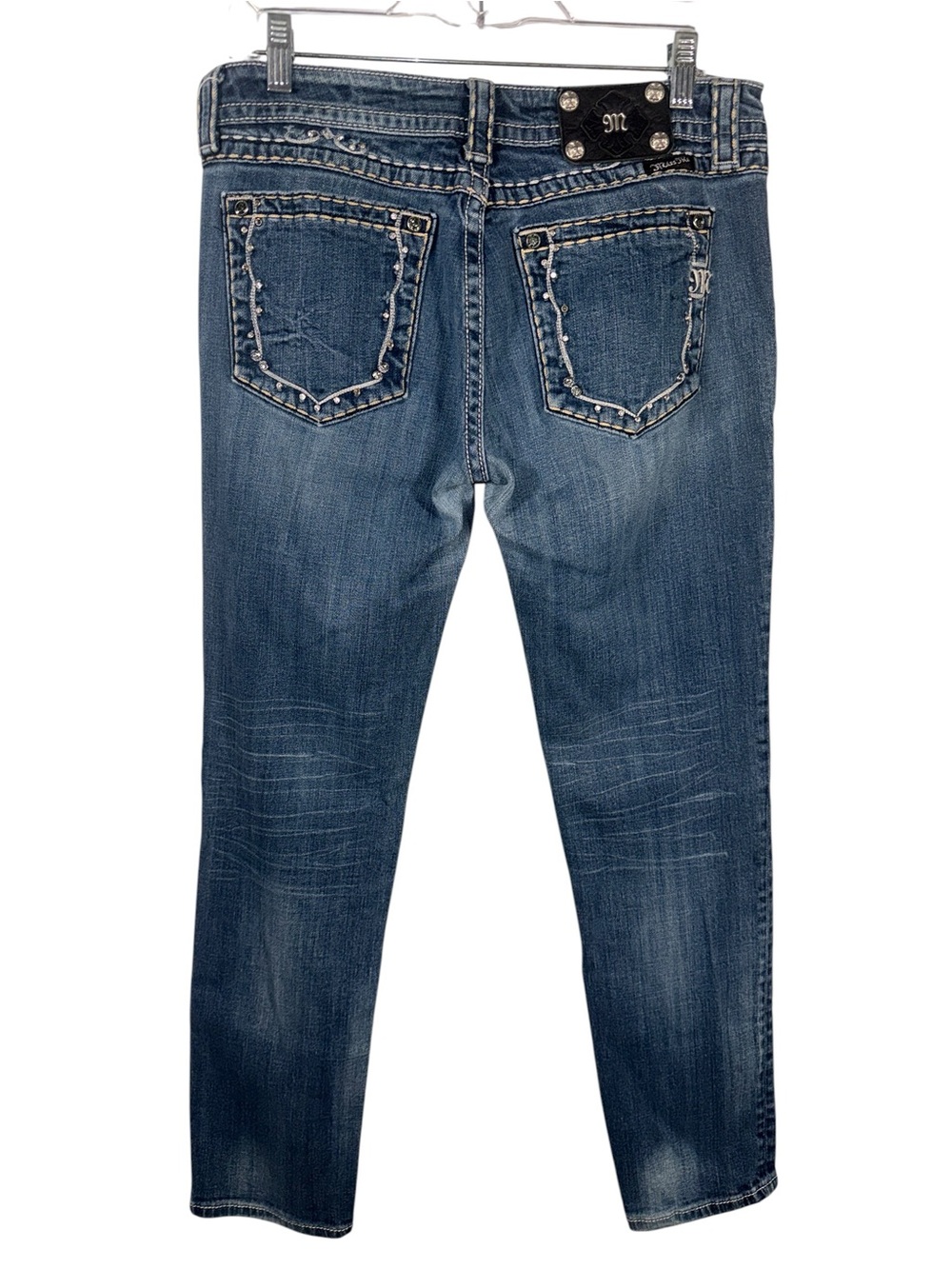 Miss Me Women’s Distressed Dark Blue Skinny Jeans